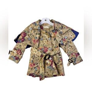 Sweet  Melody Boutique Kids Floral Double-Breasted Coat. Size 5. Excellent Cond